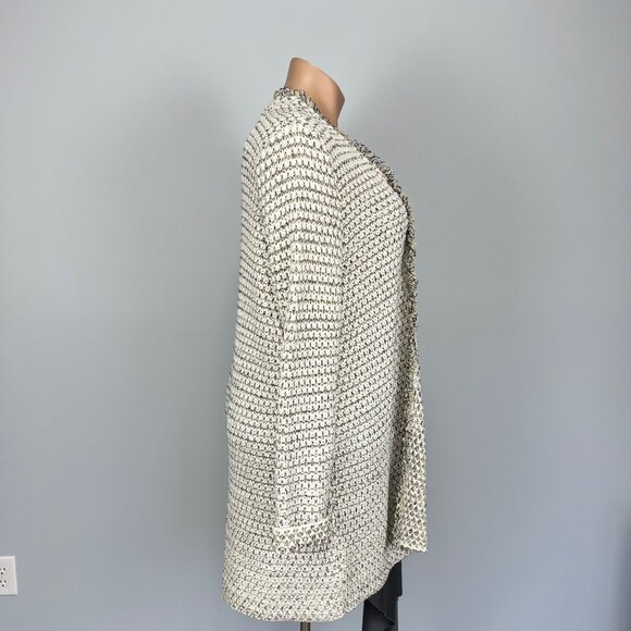 Chicos Womens Plus Texture Shine Gretchen Cardigan Open Fringe Sweater size XXL - Picture 6 of 14